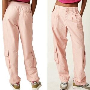 FREE PEOPLE Movement Mesmerize Me Cargo Pants Sunkissed Pink Women’s- Size Large